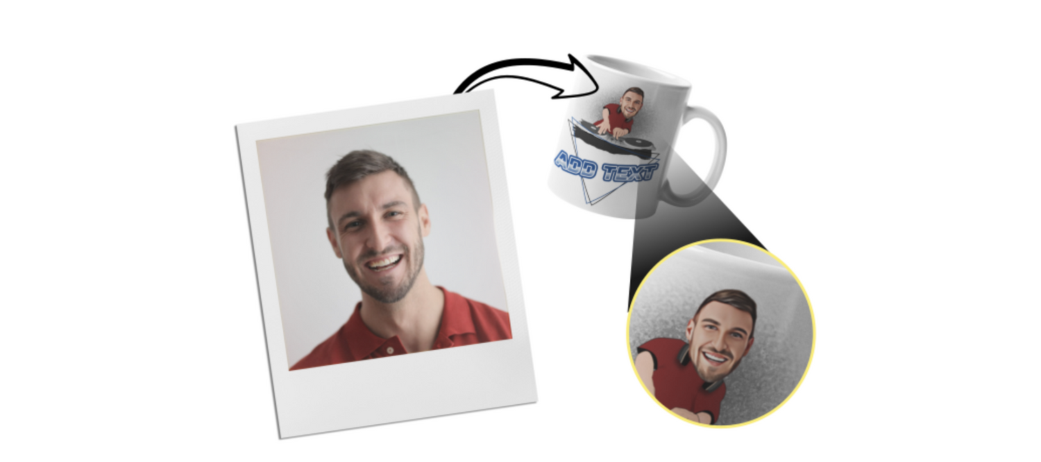 example of a customers photo on a mug